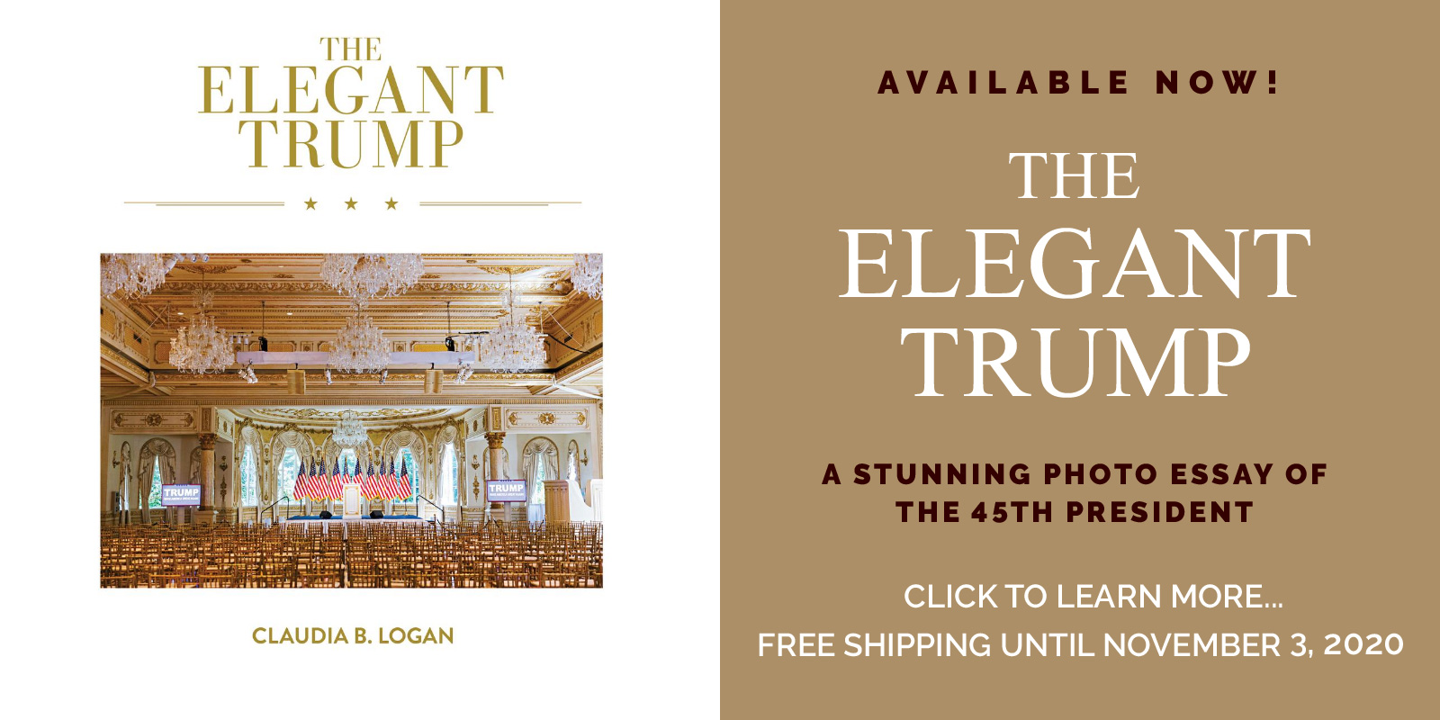 A book cover with the title of the elegant trump.